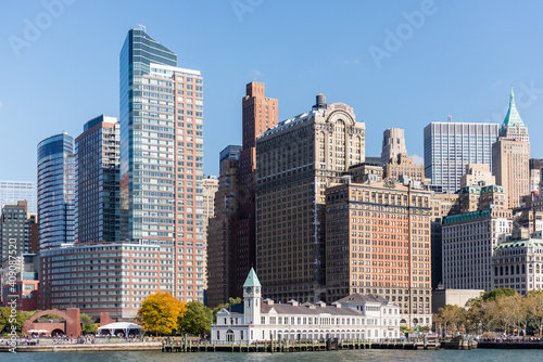View from the Hudson River of Battery Park and southern Manhattan photo