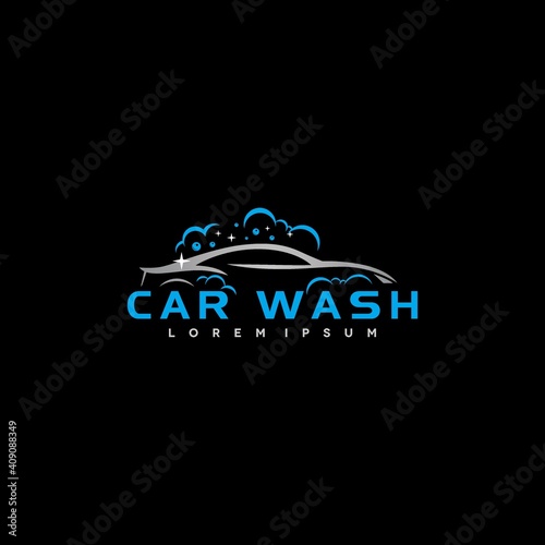 car wash automobile - Silver sport vehicle silhouette icon design for cleaning service, station, showroom or corporate identity logo concept illustration