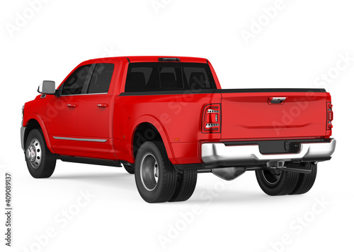 Red Pickup Truck Isolated