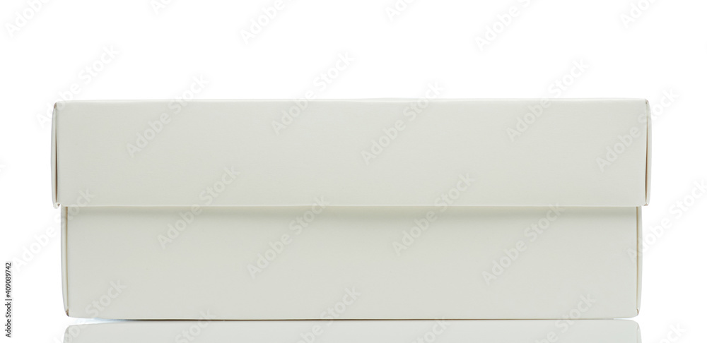 Closed white paper box Closed white paper box