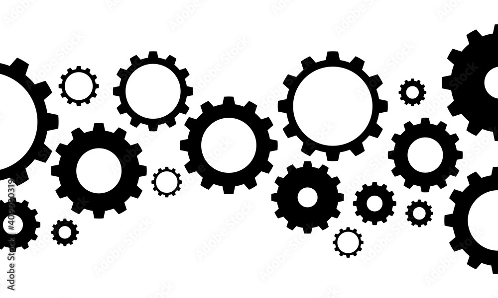 Illustration gear set. Gear set for banner and header. Vector illustration Illustration gear set. Gear set for banner and header. Vector illustration