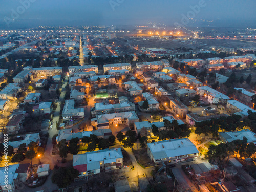 Evening street light in the town