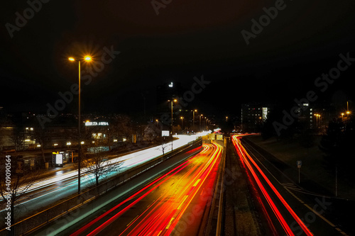 A nice picture of light streaks in the night © weinkoetz