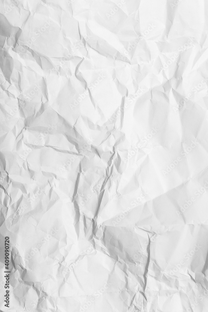 Fototapeta premium crumpled white paper background texture, close up