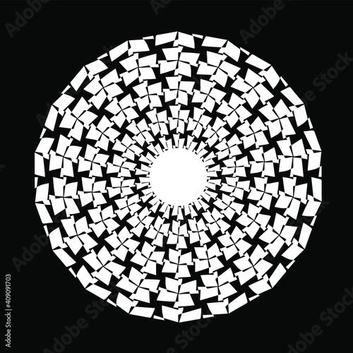  Geometric vector pattern with triangular elements. abstract ornament for wallpapers and backgrounds. Black and white colors. 