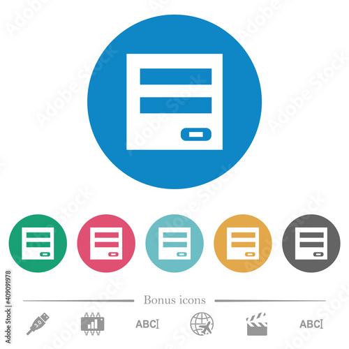 Login panel flat round icons