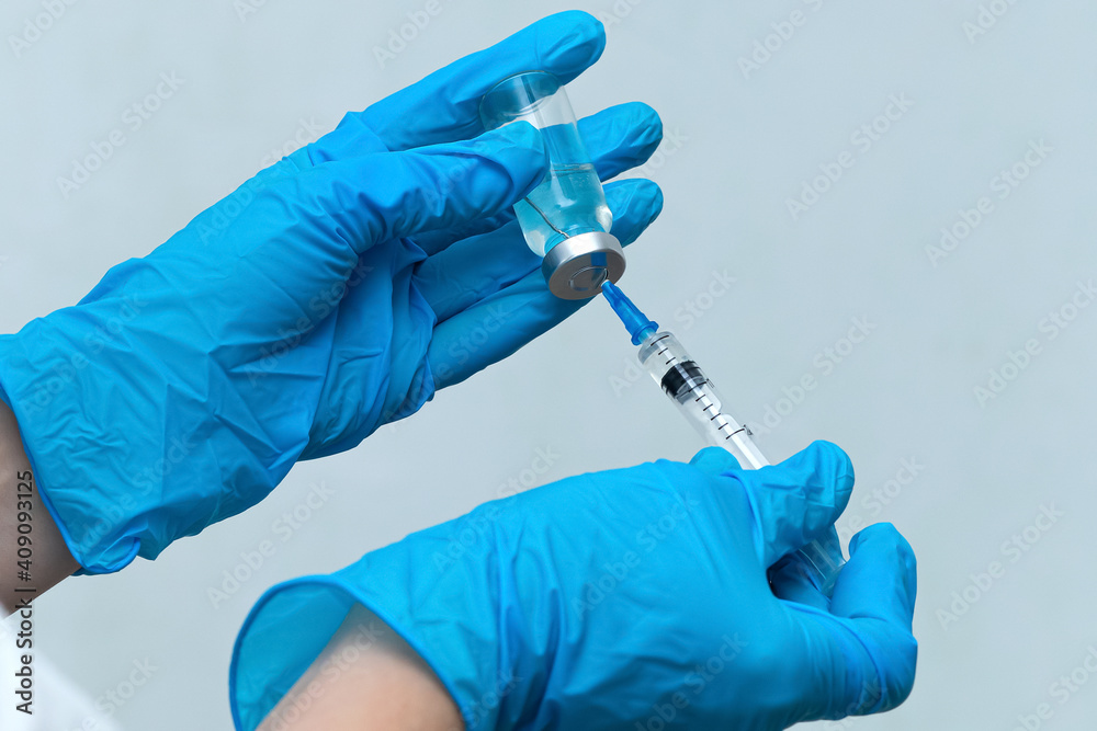 A nurse vaccinates the patient, vaccination A nurse vaccinates the patient, vaccination