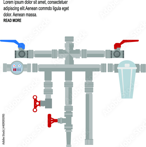 Water treatment plant and water filter and wastewater or waste water vector icon set. Purification system include. That removes sewage and sludge to improves the quality water for facility and supply.