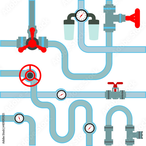 Water treatment plant and water filter and wastewater or waste water vector icon set. Purification system include. That removes sewage and sludge to improves the quality water for facility and supply.