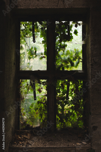 window in the old abandoned house