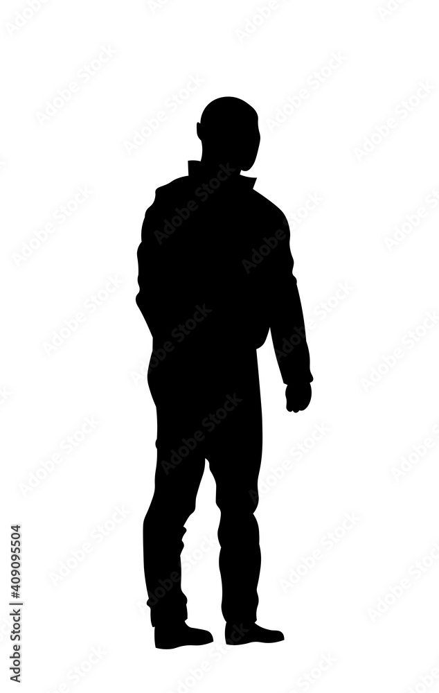 Man standing vector illustration silhouette isolated on white background