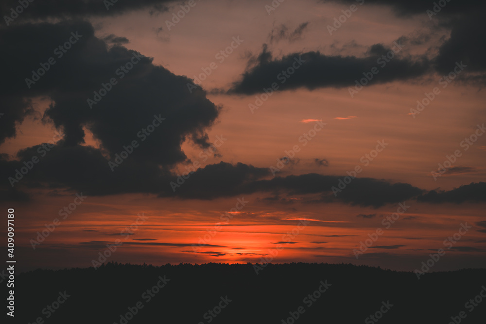 sunset landscape with colorfully clouds sunset landscape with colorfully clouds