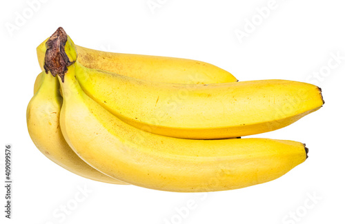 bunch of yellow bananas isolated on white background