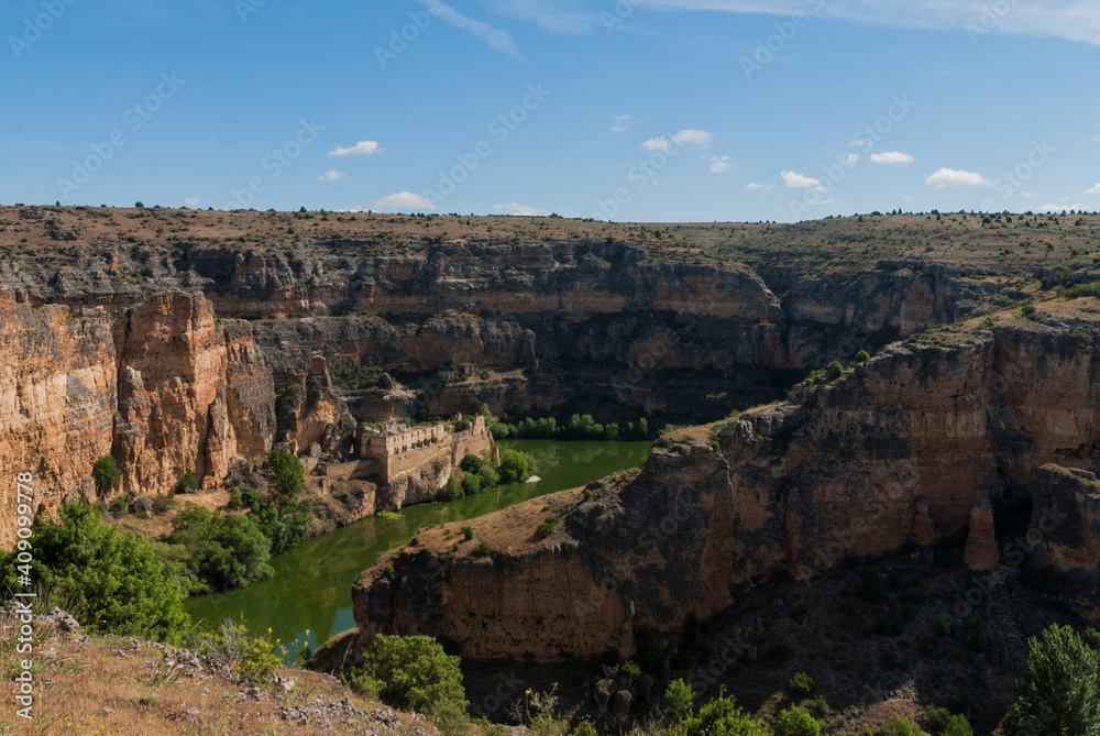 Monasterio de la Hoz (Sebulcor, Segovia, Spain) Limestone river canyon