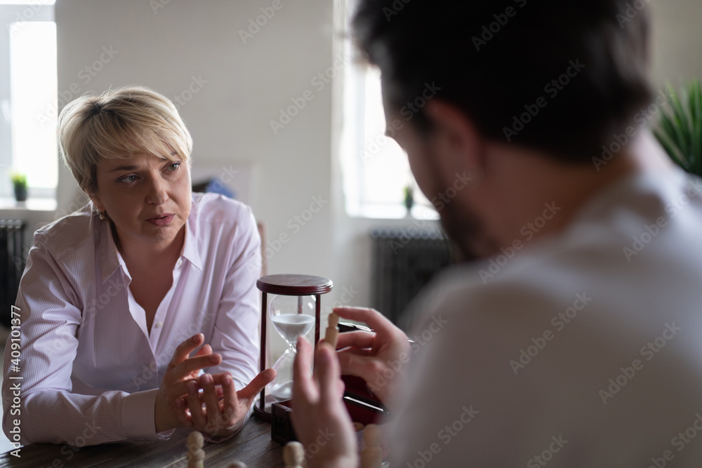 Psychologist and patient discussing anger issues Psychologist and patient discussing anger issues
