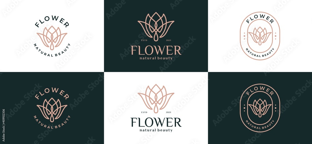 abstract logo flower leaf logo design illustration