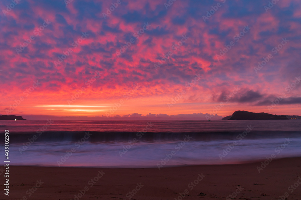 High Cloud Colours Up for Sunrise Solstice at the Seaside