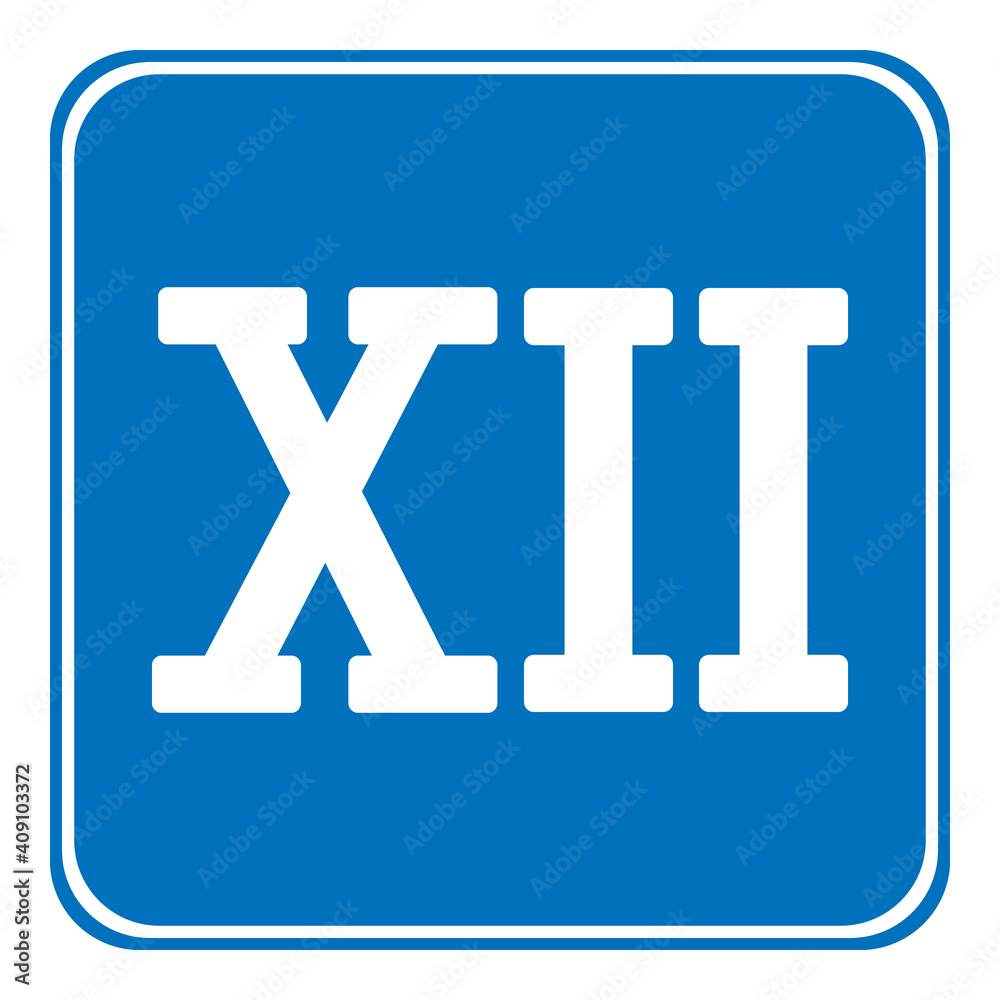 Roman numeral twelve. Roman numeral twelve.