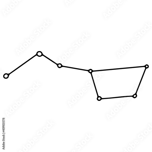 Constellation Ursa Major. Starry sky. Hand drawn vector illustration.