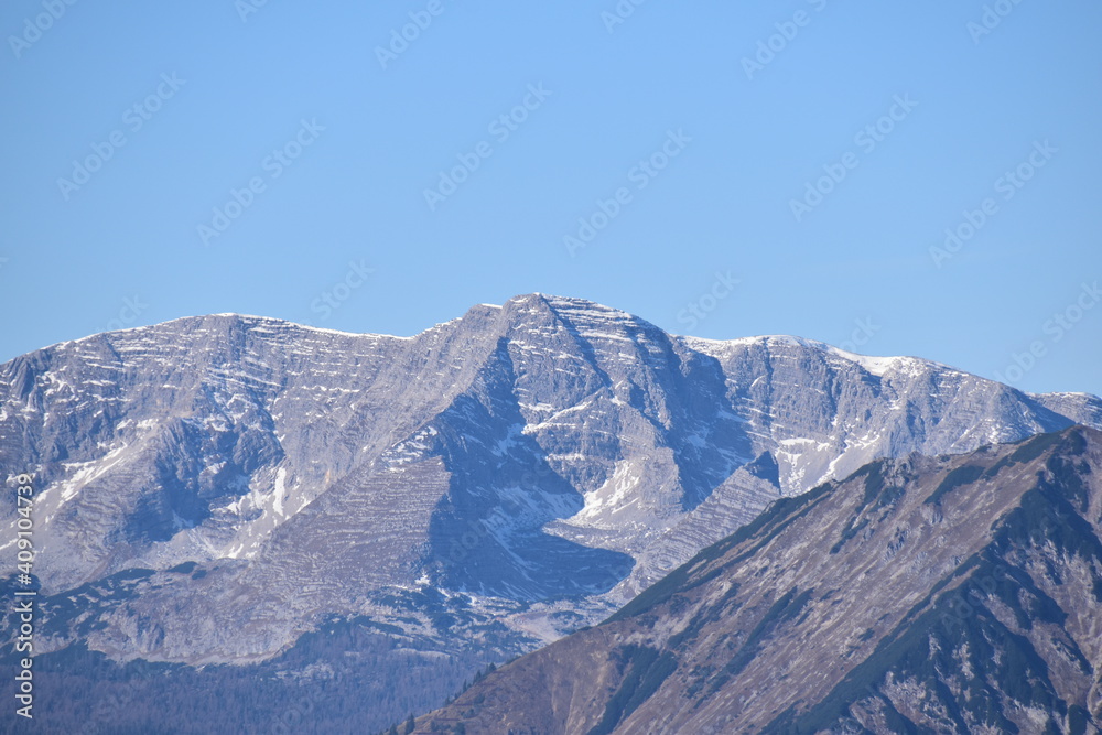 Blick auf den Warscheneck, Totes Gebirge, vom Hahnstein bei Admont, Steiermark, Österreich