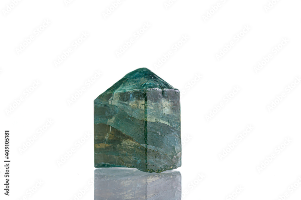 macro mineral stone Apatite on a white background macro mineral stone Apatite on a white background