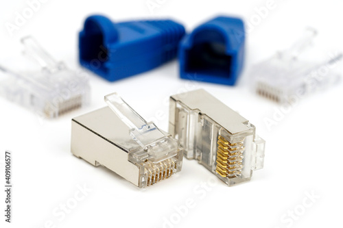 Wallpaper Mural connector rj45 on white background. Torontodigital.ca