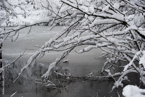 Lac gelé en hiver