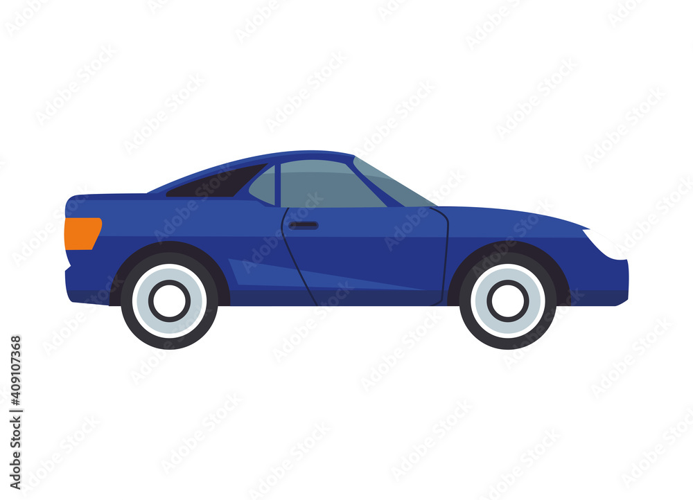 blue car vehicle color isolated icon