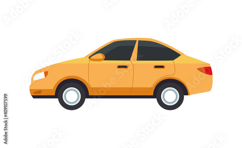 yellow car vehicle color isolated icon