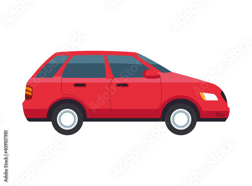 red car vehicle color isolated icon