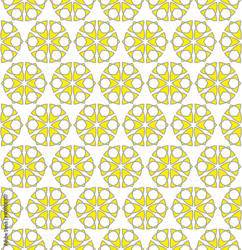 abstract floral pattern yellow-gray