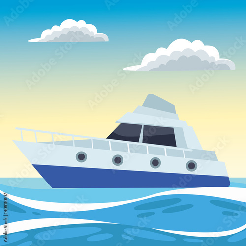 yacht sea transport in the ocean
