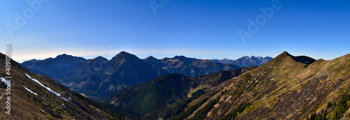 Panorama vom Bärensuhlsattel mit Blick auf den großen Griesstein bei Triebental / Hohentauern, Steiermark, Österreich photo