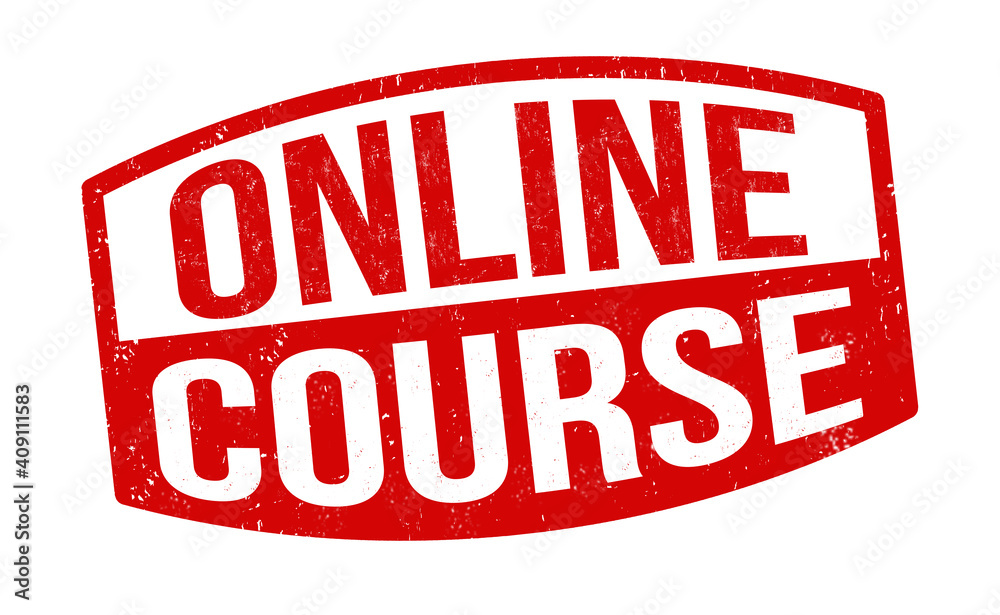 Online course grunge rubber stamp Online course grunge rubber stamp