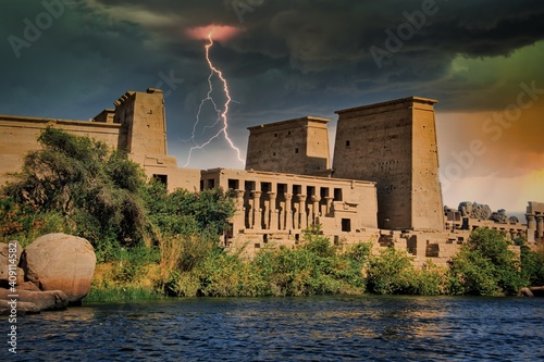 Temple d'Isis sur l'île de Philæ en Egypte