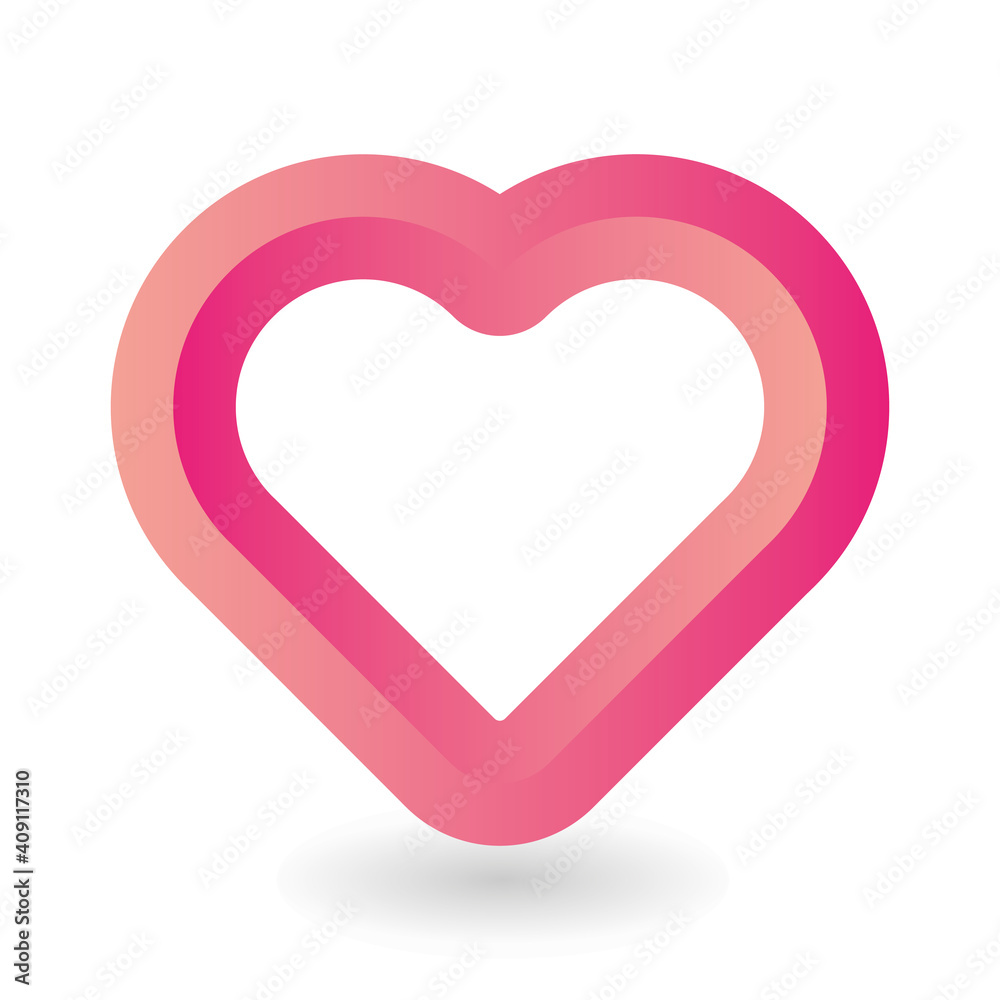 Pink 3D-like heart