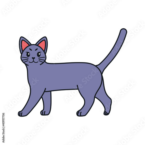 Isolated cartoon of a cat - Vector illustratrion