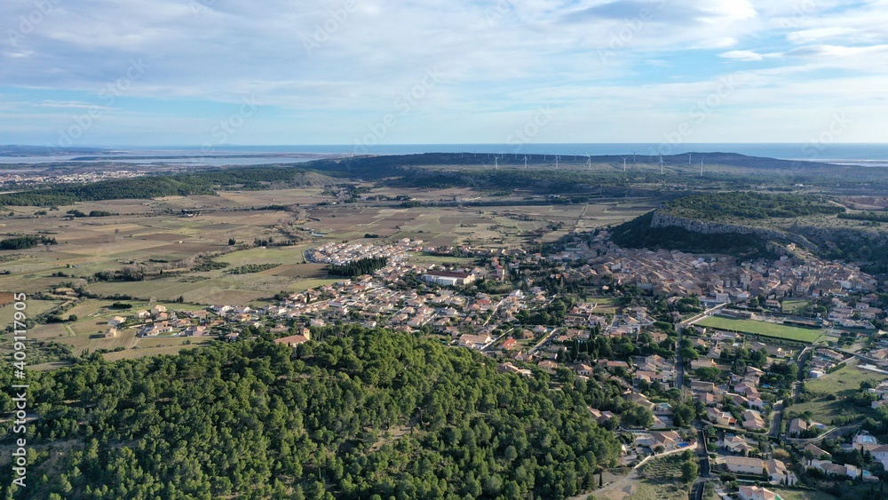 Naklejka premium survol des vignes dans le sud de la France