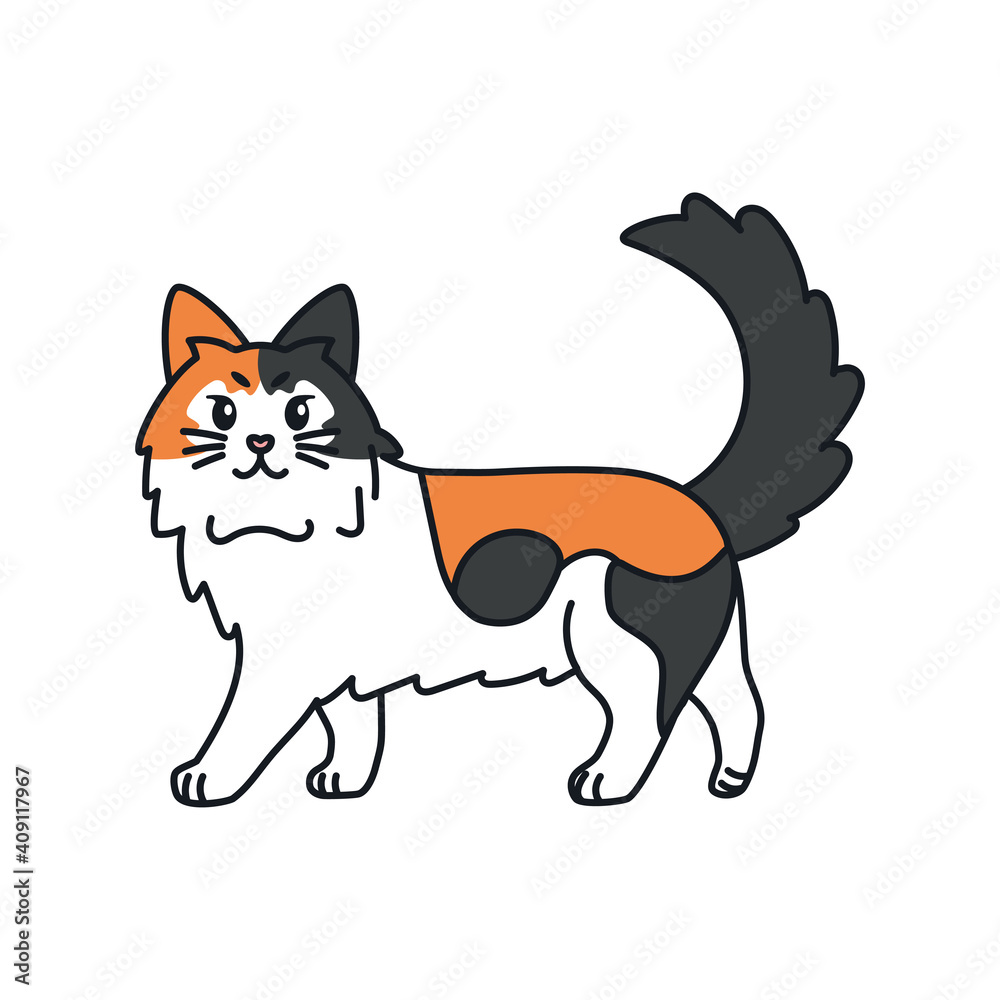 Isolated cartoon of a cat - Vector illustratrion Isolated cartoon of a cat - Vector illustratrion