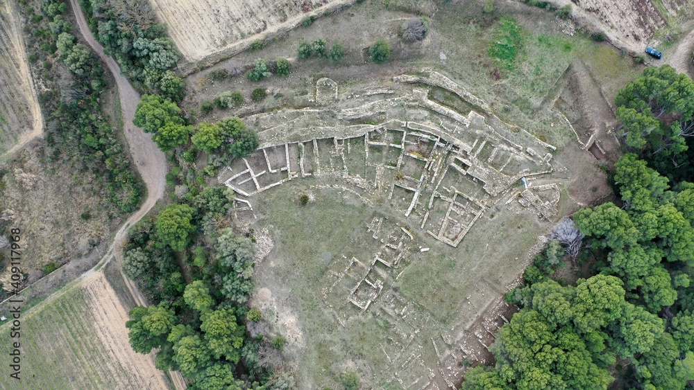 vue aérienne archéologique d'une ville romaine