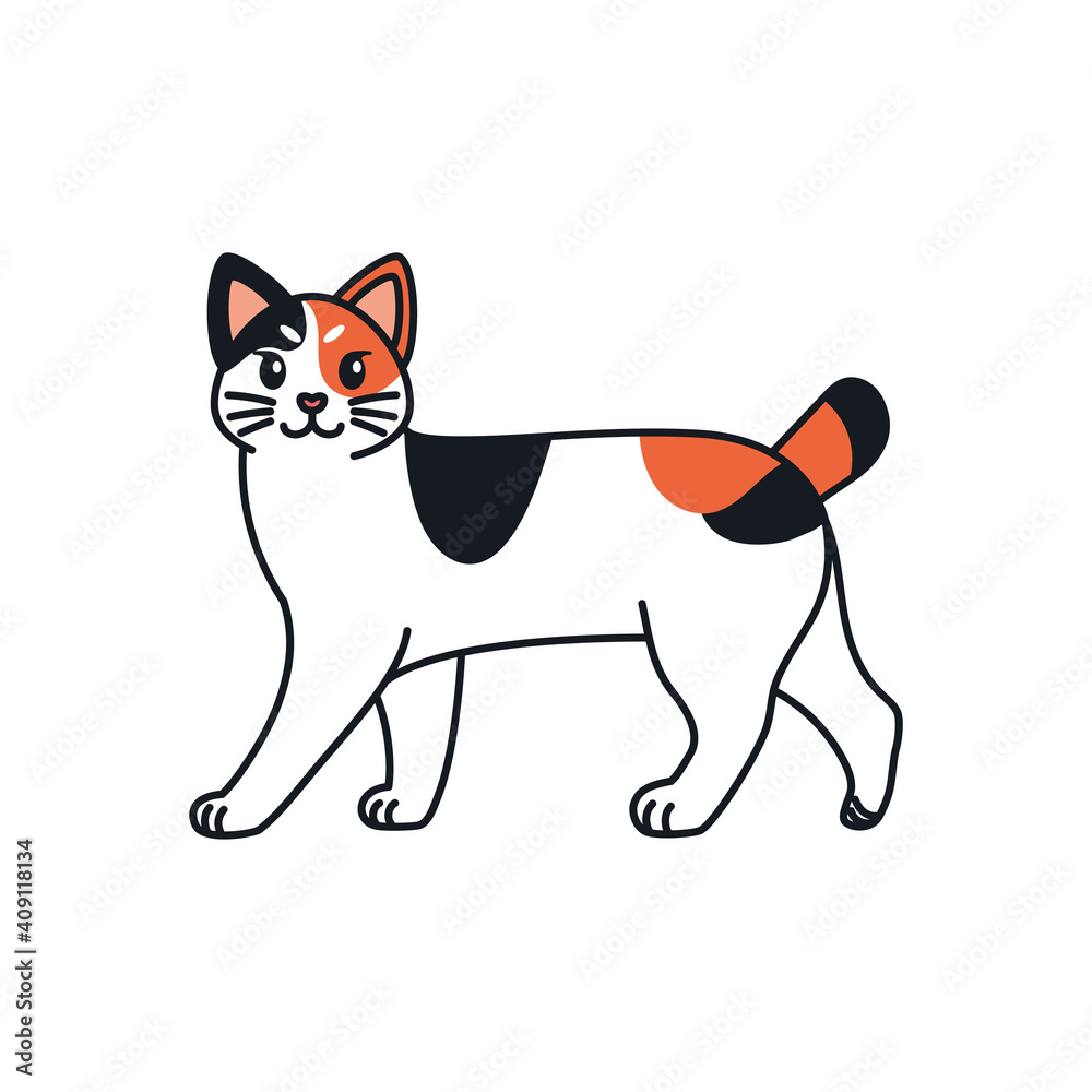 Obraz premium Isolated cartoon of a cat - Vector illustratrion