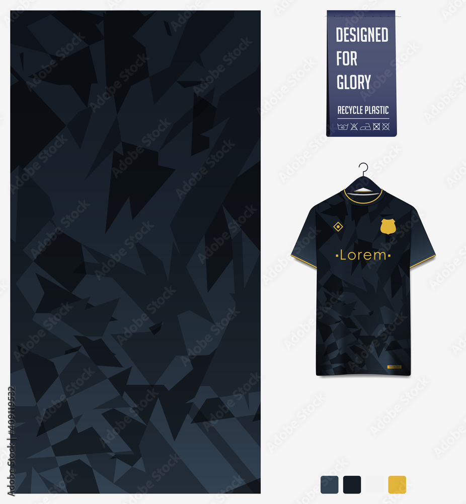 Black And Gold Soccer Jersey Or Football Kit Mockup Template