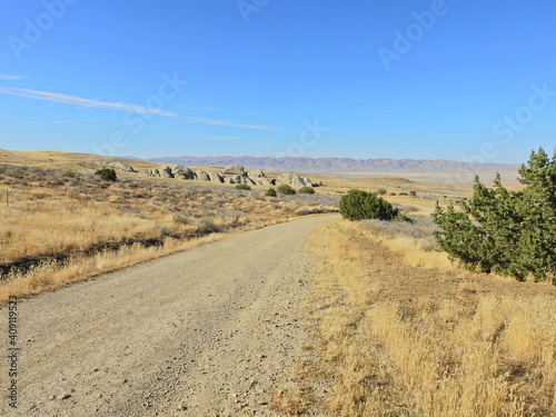 Scenic dirt roads that cross areas of the Carrizo Plain National Monument in San Luis Obispo County, California.