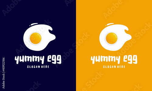 Fresh Fried Egg Logo template designs, Yummy egg logo vector illustration