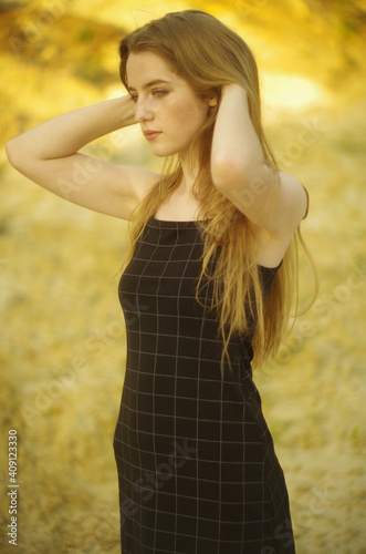 blonde with long  hair