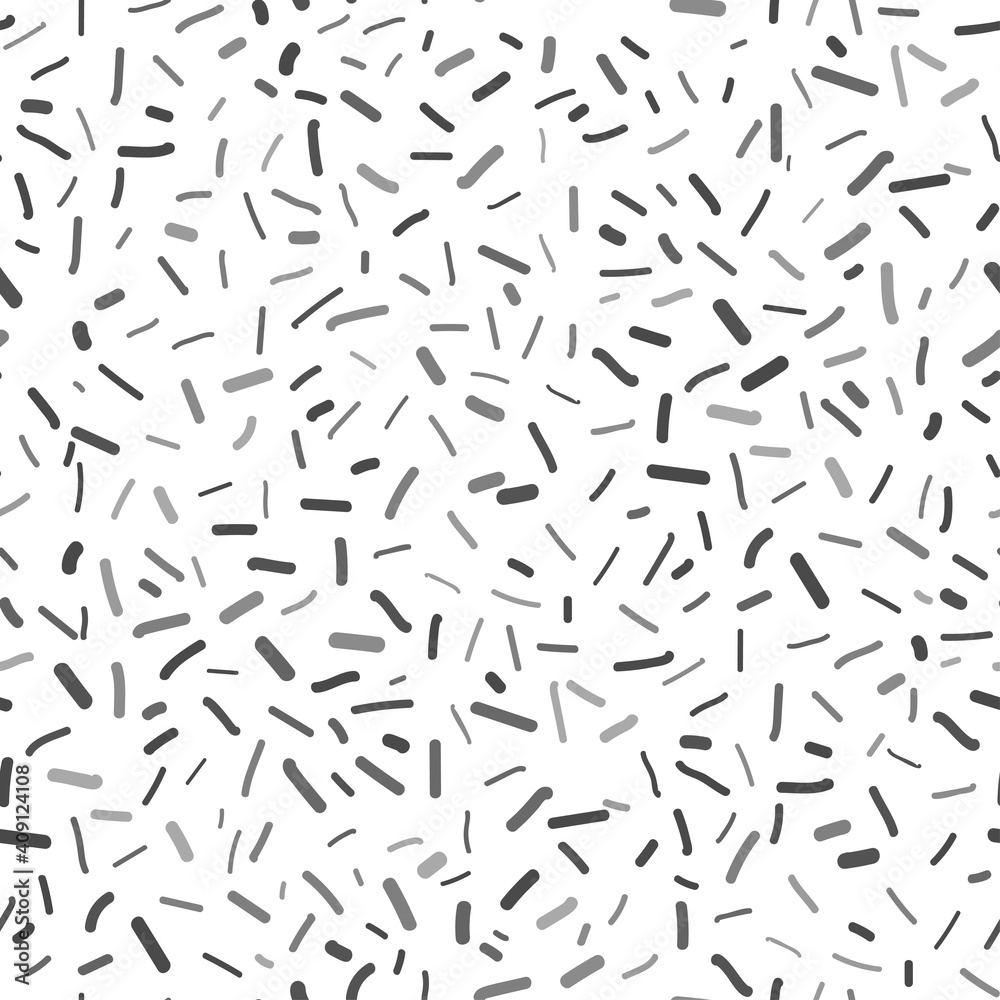 Abstract geometric silver scribbles pattern with dots and metallic glitter elements. Hand drawn textures. Trendy Terrazzo scribbles seamless vector background with brush strokes