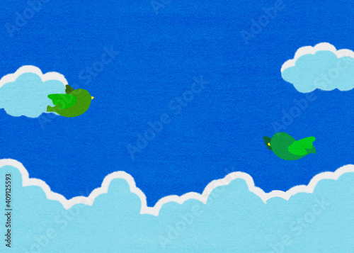 フェルトテクスチャの青空背景