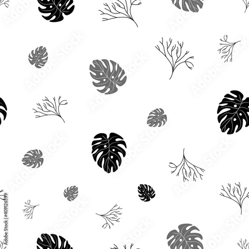 Vector tropical leaves seamless repeat pattern design background. Perfect for modern wallpaper, fabric, 
home decor, and wrapping projects.