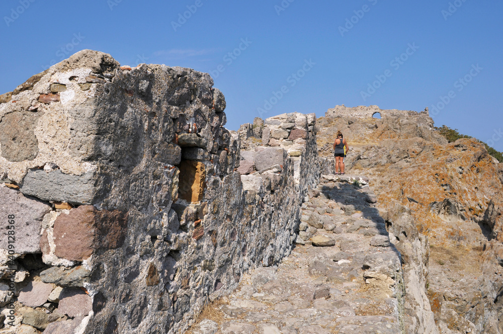 castle at Myrina on Lemnos Island, Greece