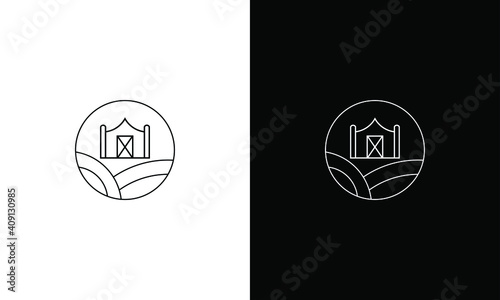 Small house with garden linear icon. Countryside house, townhome exterior. Thin line contour symbols. Isolated vector outline illustration. Editable stroke 